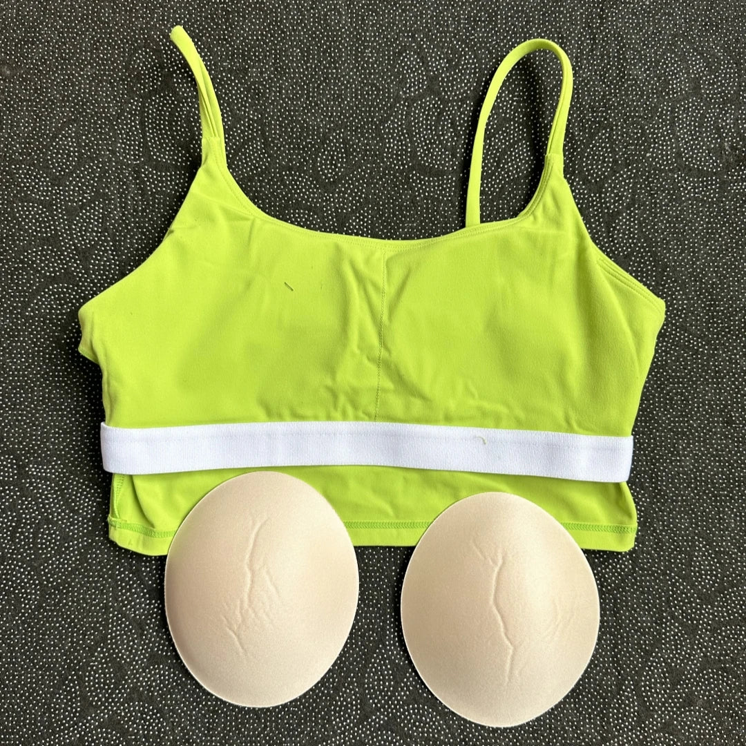 Women's Straight Neck Thin Strap Sports Bra