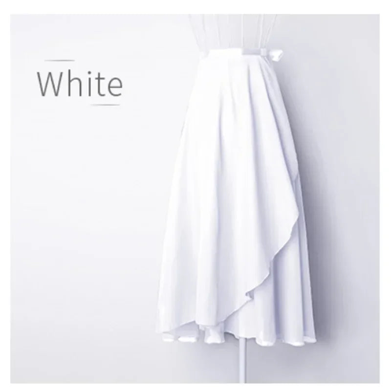 Long Chiffon Ballet Wrap Skirt with Tie Waist for Dance Practice