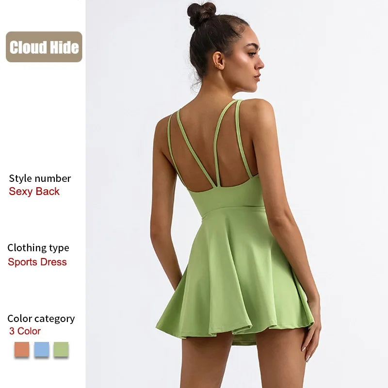 Women's Open-Back Sleeveless Tennis Dress