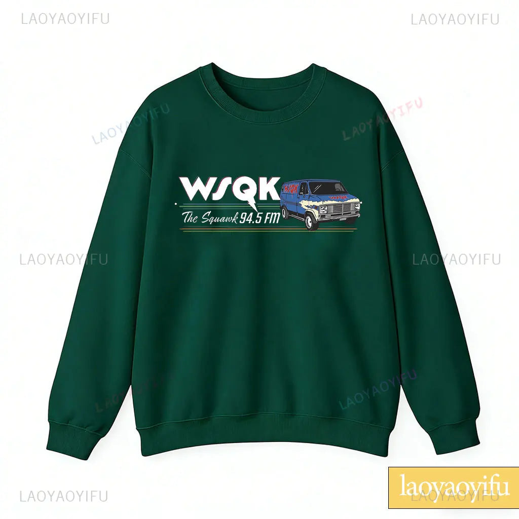 Radio Graphic Long Sleeve Pullover Casual Sweatshirt for Layering