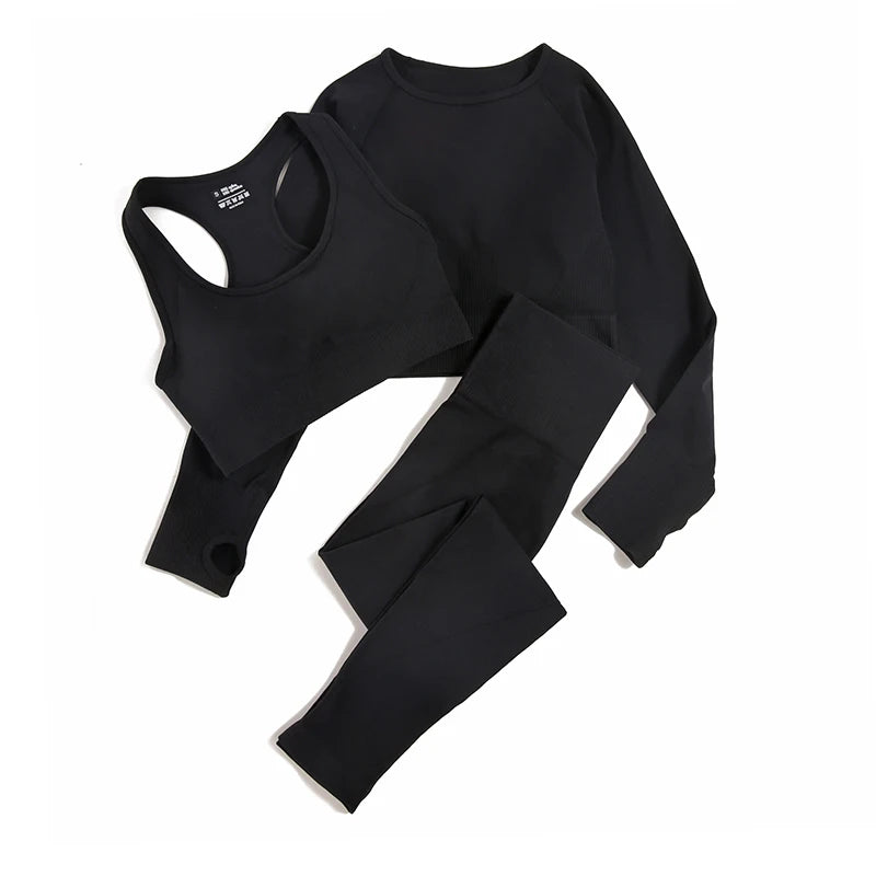 Women's Variable Sleeve Top And Bottoms Yoga Set