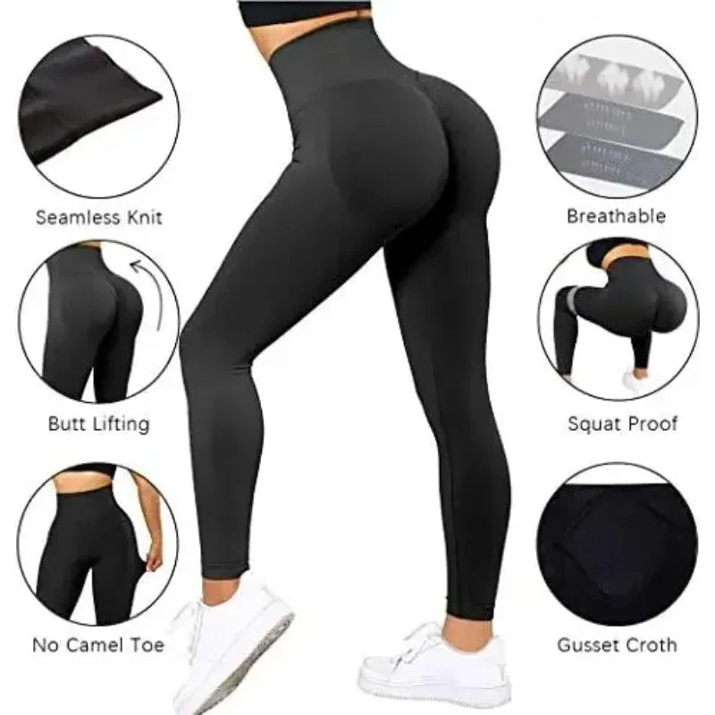 Women's High-Waist Seamless Stretch Ankle-Length Gym Leggings