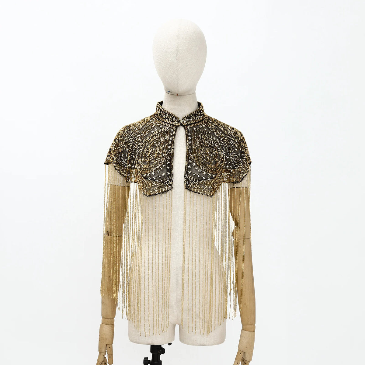 Beaded Long Fringe Cape for Layering over Outfits