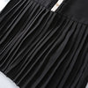 Light Luxury Little Black Dresses For Women Turn Down Collar Contrast Color Hem Pleated Drape Commuter Female Dress 4XL