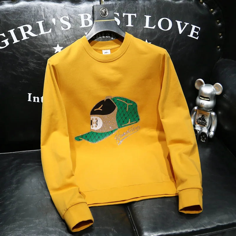 Youth Cap Graphic Crewneck Pullover Sweatshirt