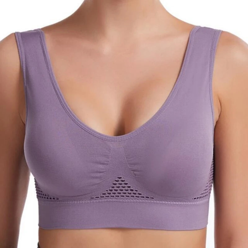 Women's Wide Strap Scoop Neck Sports Bra