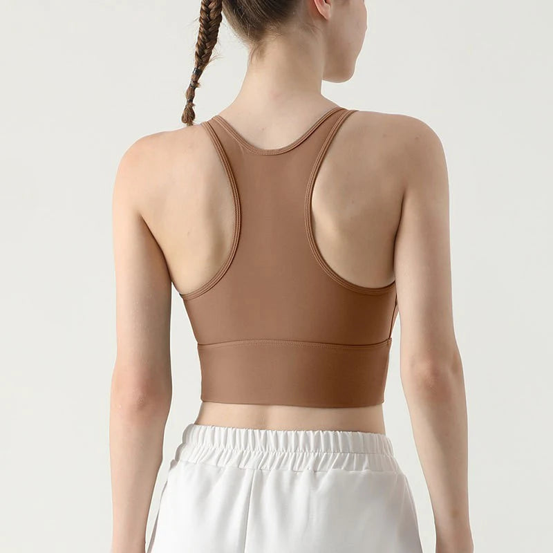 Women's High Neck Racerback Sports Bra