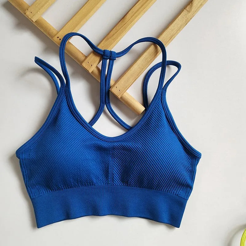 Women's Ribbed Scoop Neck Sports Bra