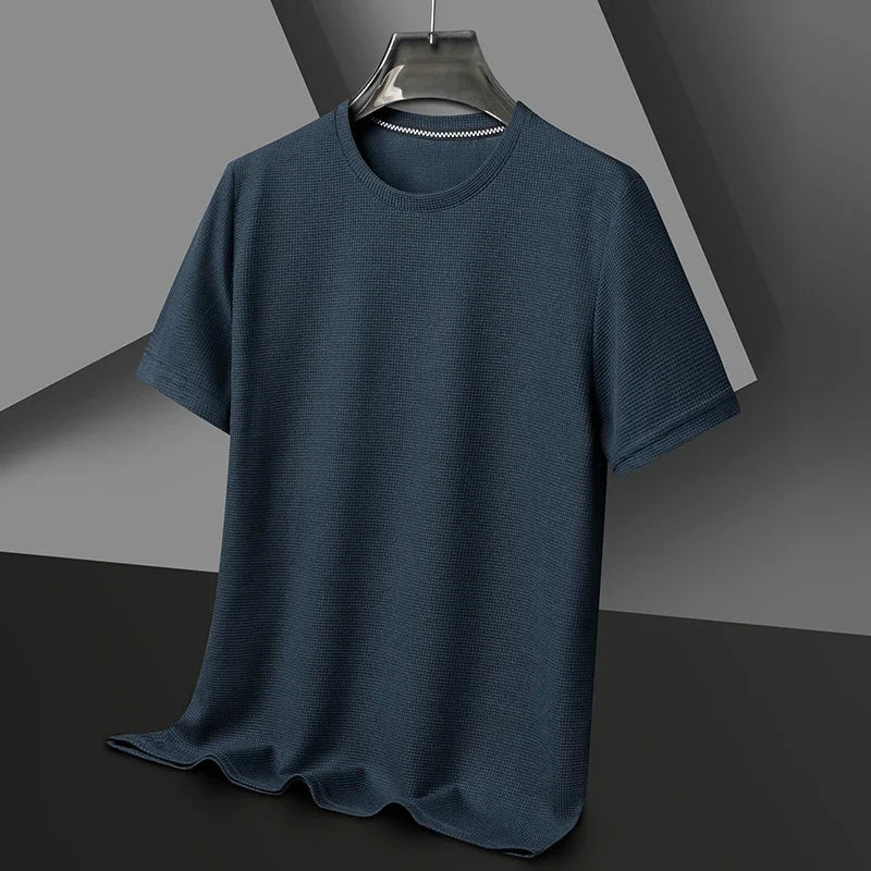 Men’s Waffle-Texture Crew-Neck T-Shirt