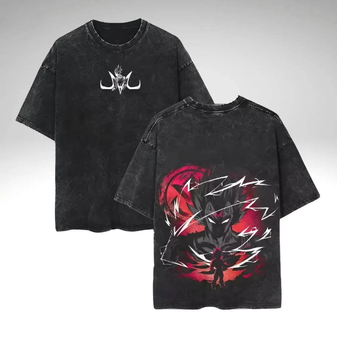 Anime Dragon Ball Graphic Washed Oversized T-Shirt Cotton Streetwear Tee
