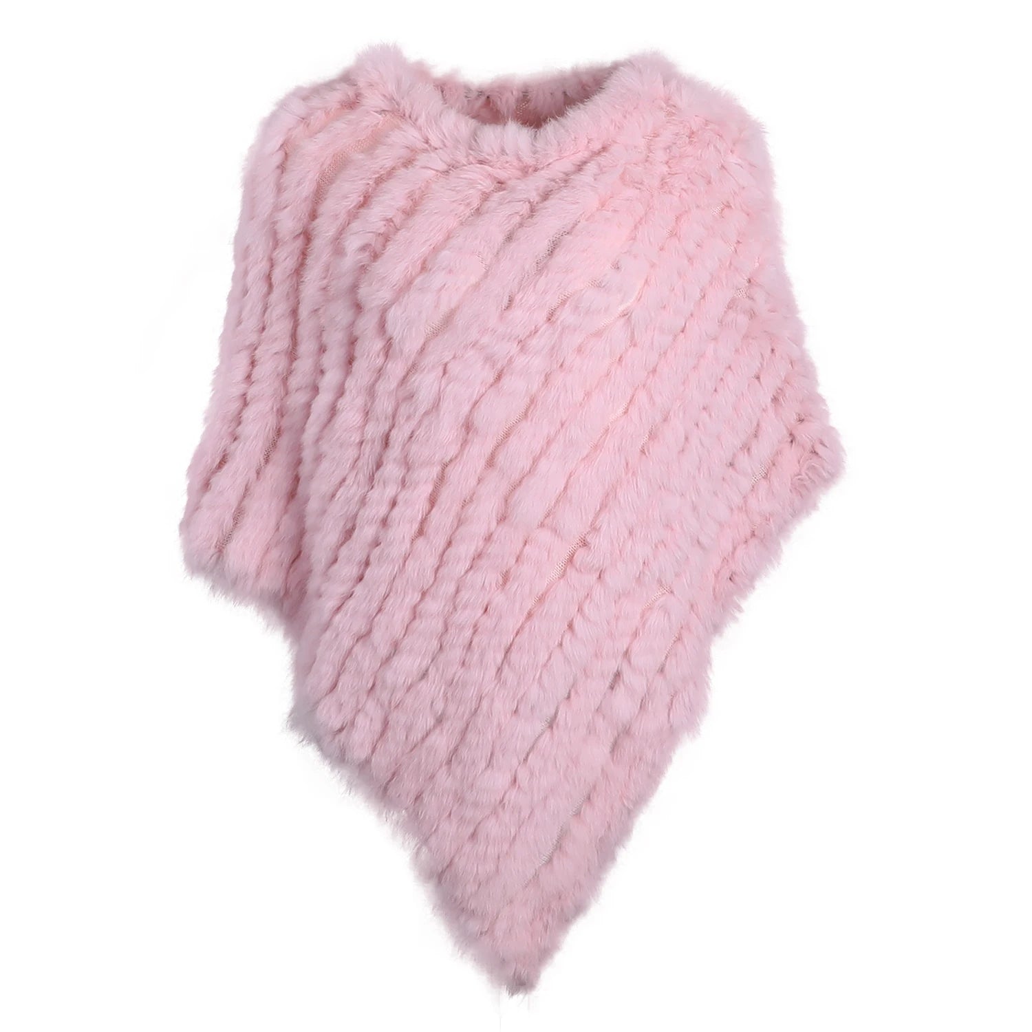 Textured Pointed Hem Poncho for Layering over Outfits
