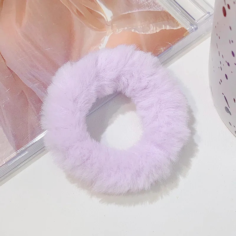 Fluffy Faux Fur Scrunchie Hair Band with Thick and Thin Options