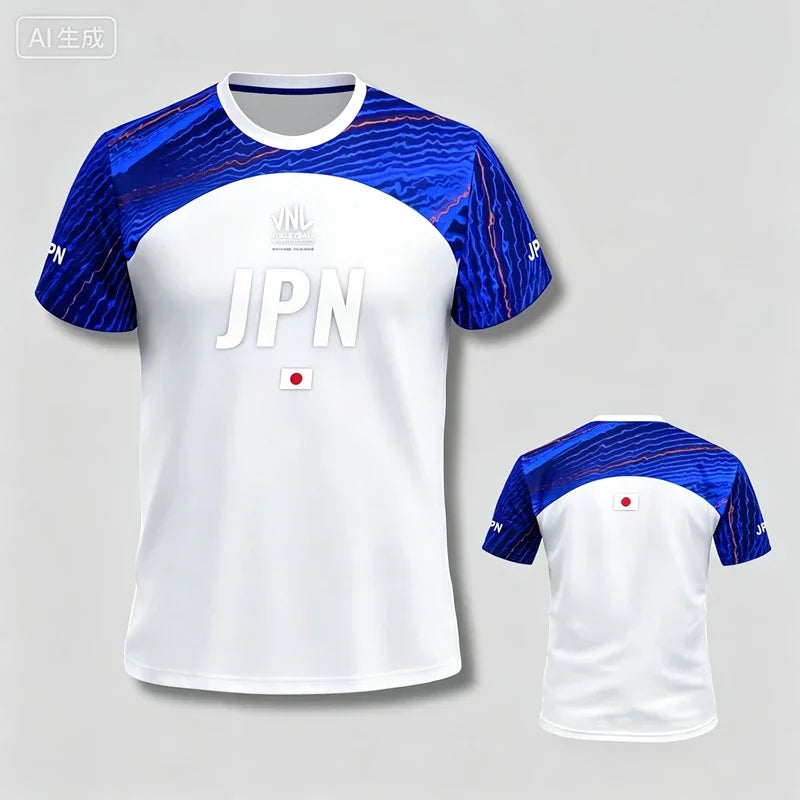 Japan Graphic Volleyball Short Sleeve Jersey For Sports Outfits
