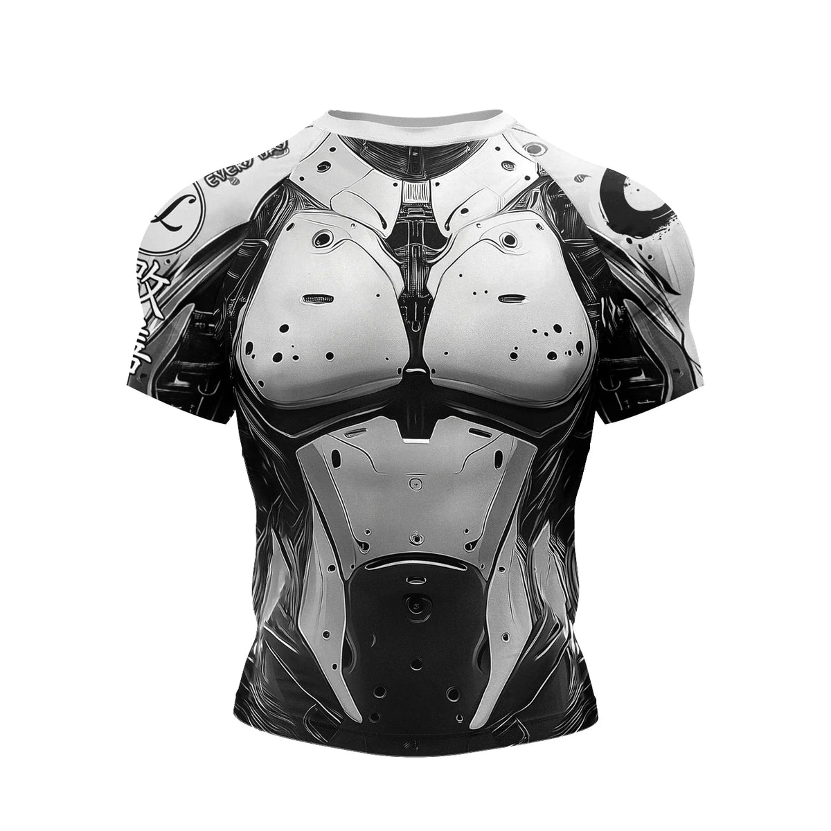 Robot Graphic Compression Short Sleeve T-shirt For Sports Outfits