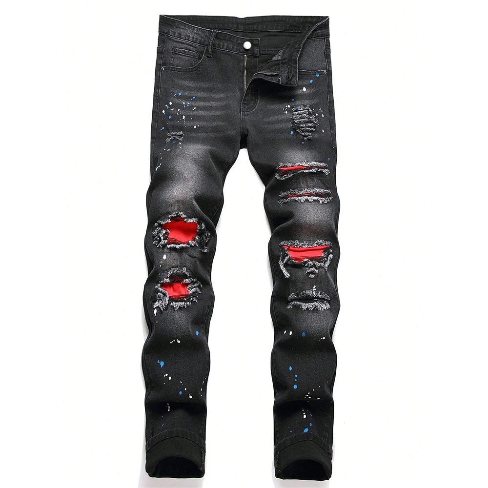 Men's Distressed Slim Fit Denim Jeans for Casual Everyday Wear