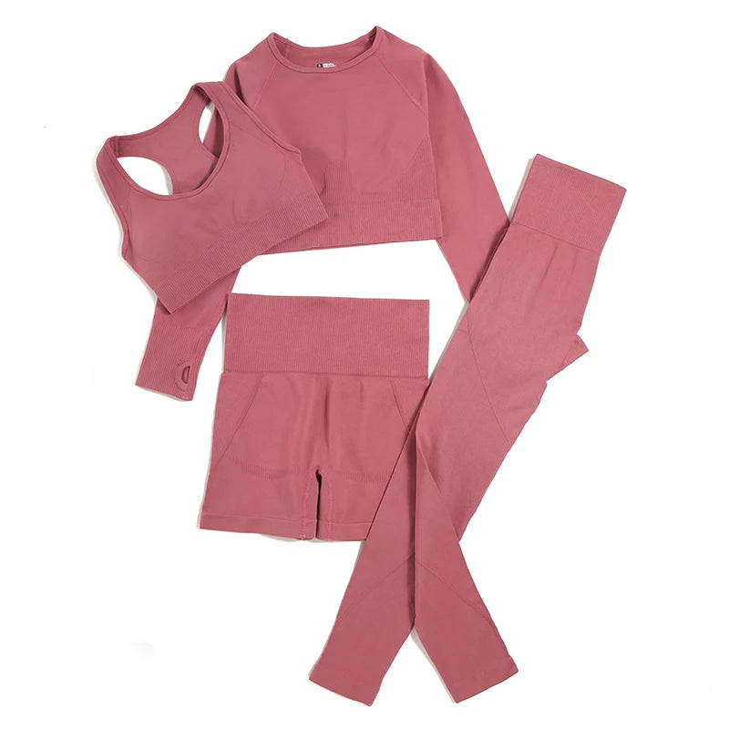 Women's Variable Sleeve Top And Bottoms Yoga Set