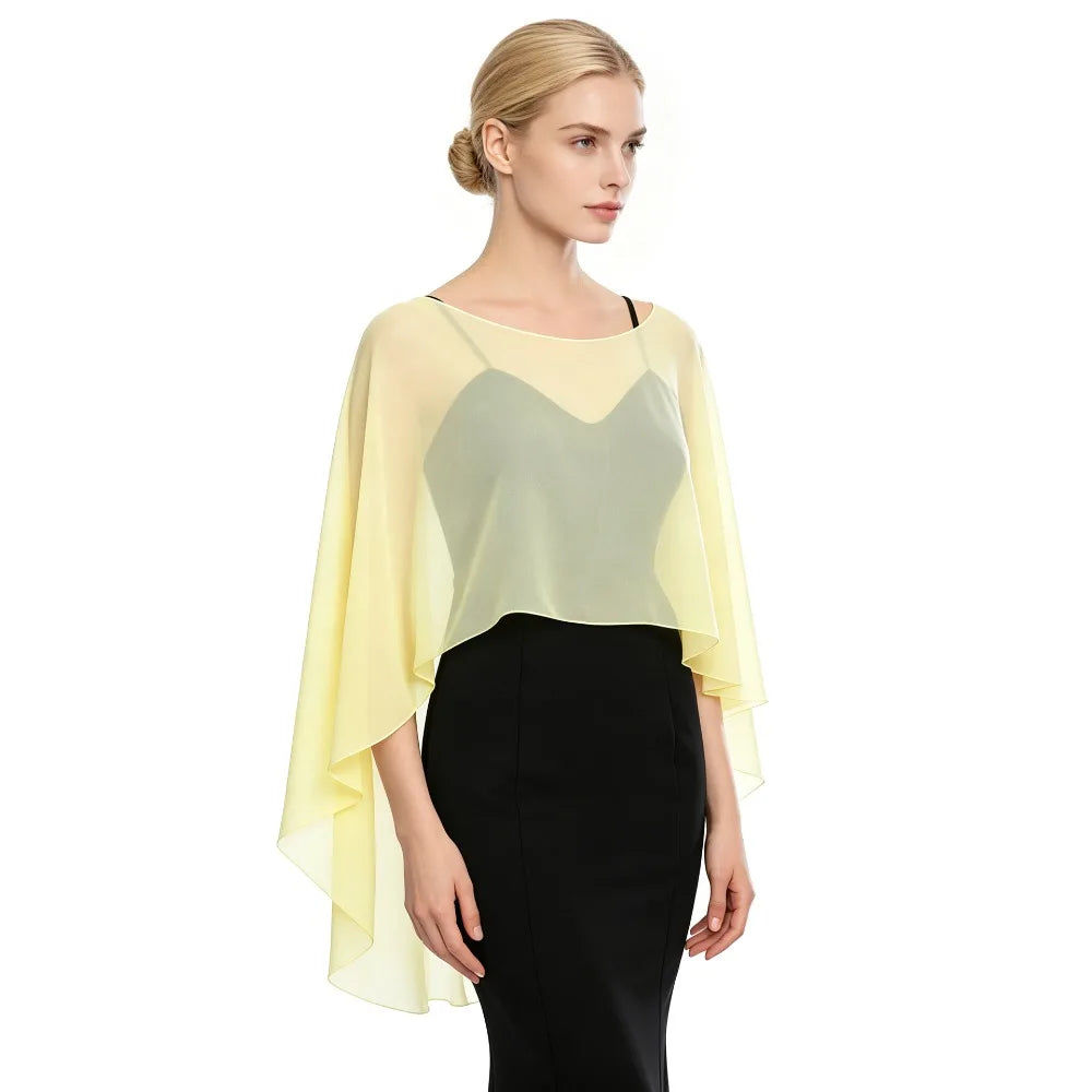 Sheer Flowing Drape Cape for Layering over Outfits
