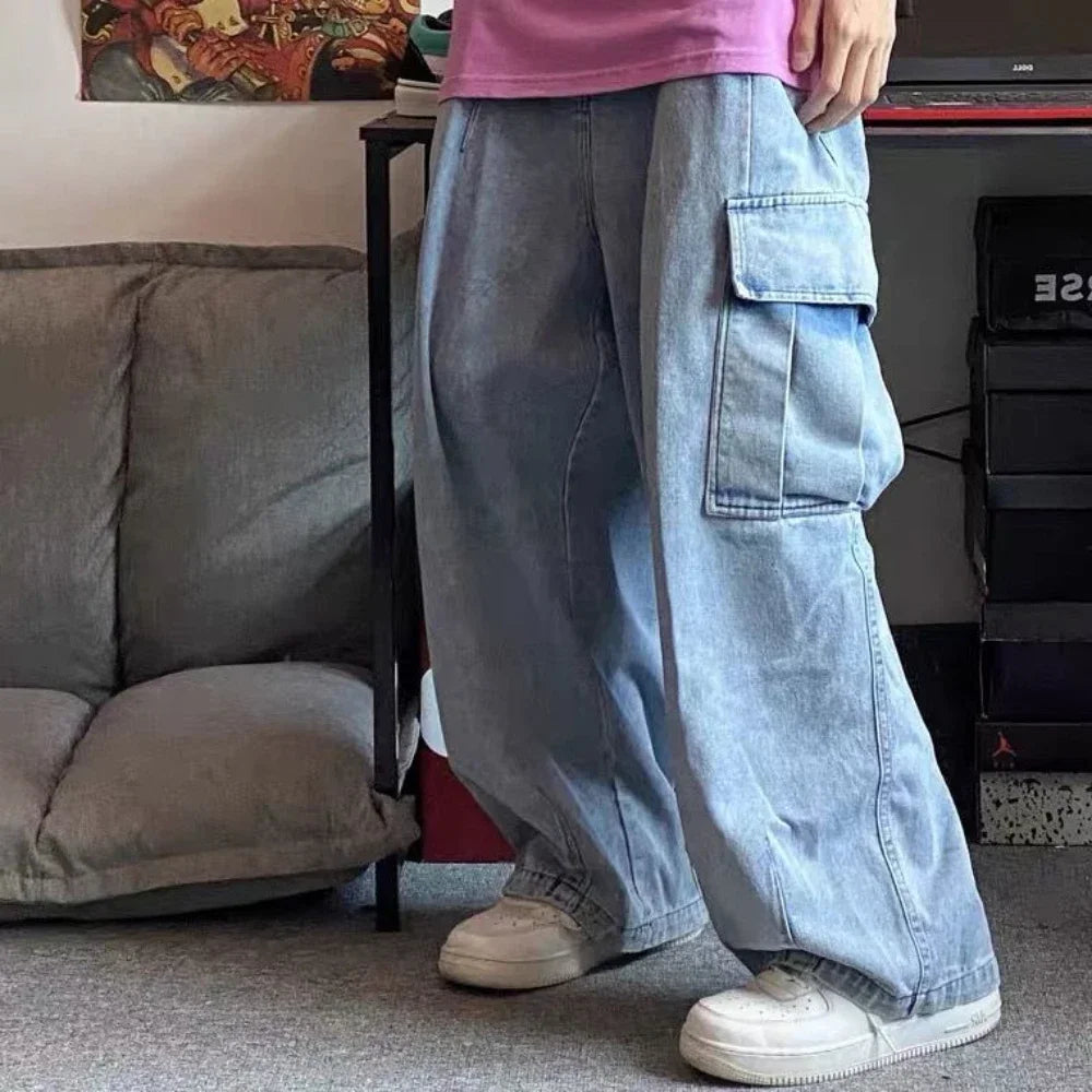 Men's Wide Leg Denim Jeans for Casual Everyday Wear