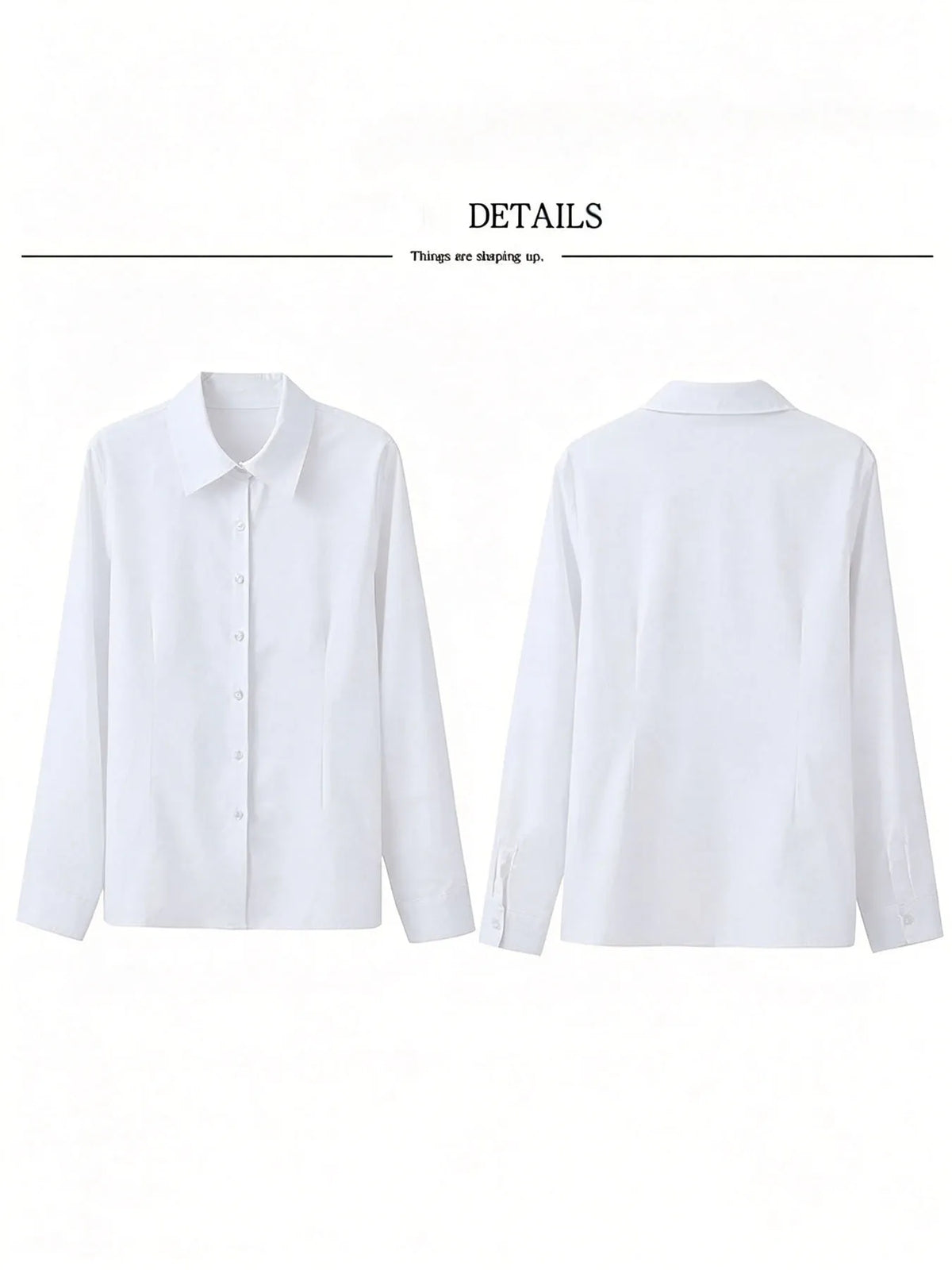 Women's Plain Collared Long Sleeve Button Front Shirt