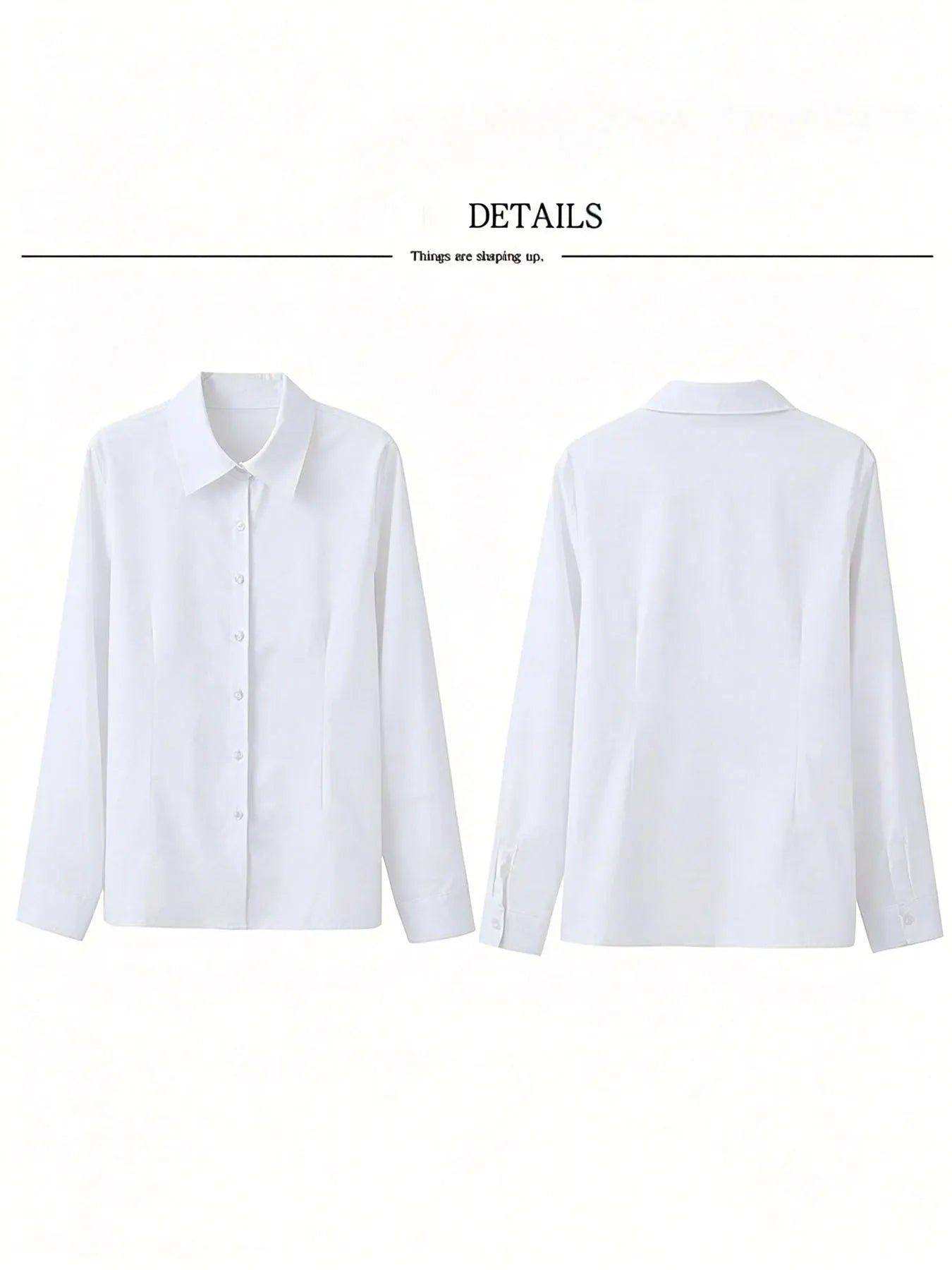 Women's Plain Collared Long Sleeve Button Front Shirt