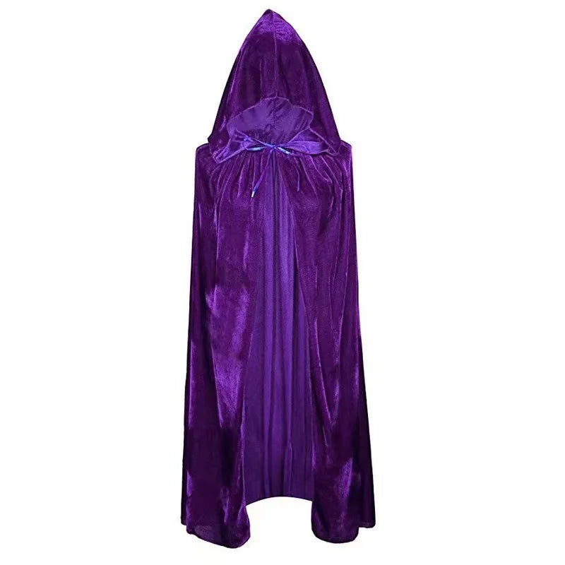 Velvet Hooded Cape for Layering over Tops and Dresses