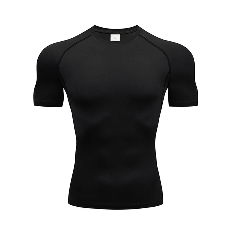 Fitted Crew Neck Short Sleeve Compression T Shirt