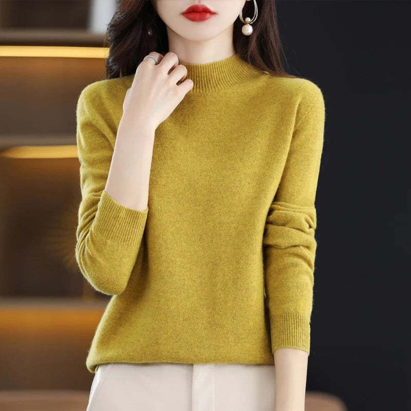Women's Raised Rib Long Sleeve Knit Sweater Casual Knit Layer