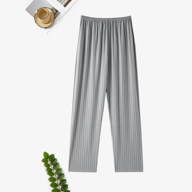 Men's Patterned Elastic Waist Straight Leg Pajama Pants