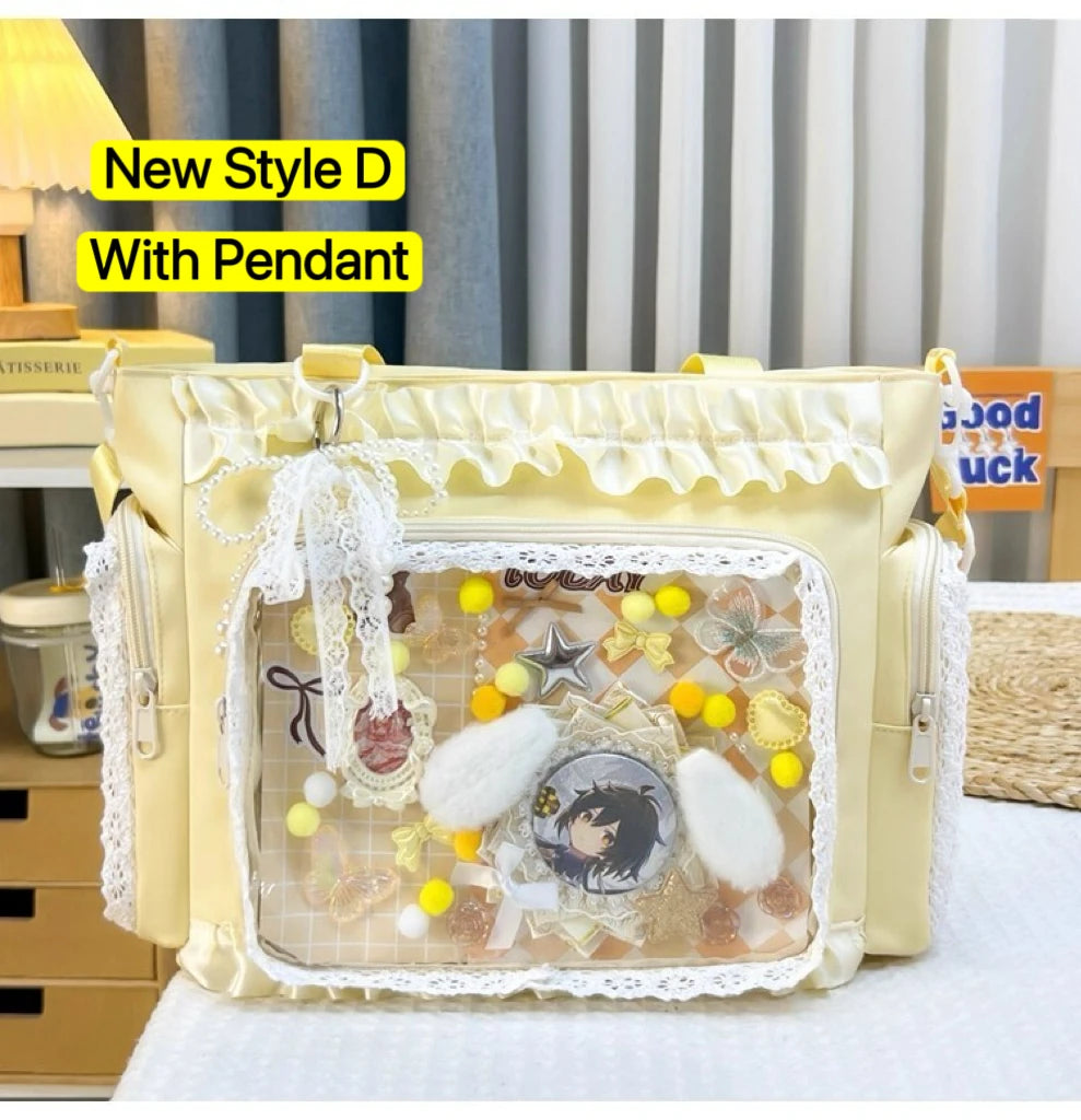Decorative Display Tote Bag with Transparent Front Pocket