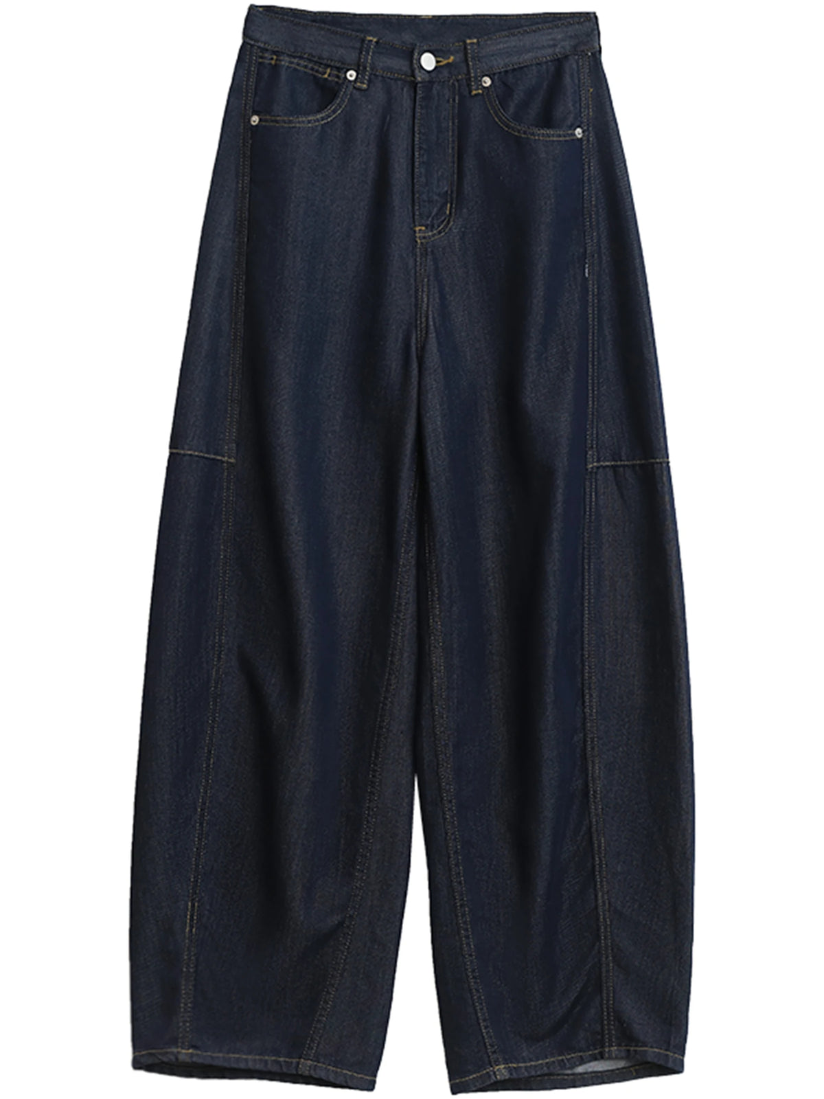 Women's Navy High Waist Wide Leg Denim Jeans