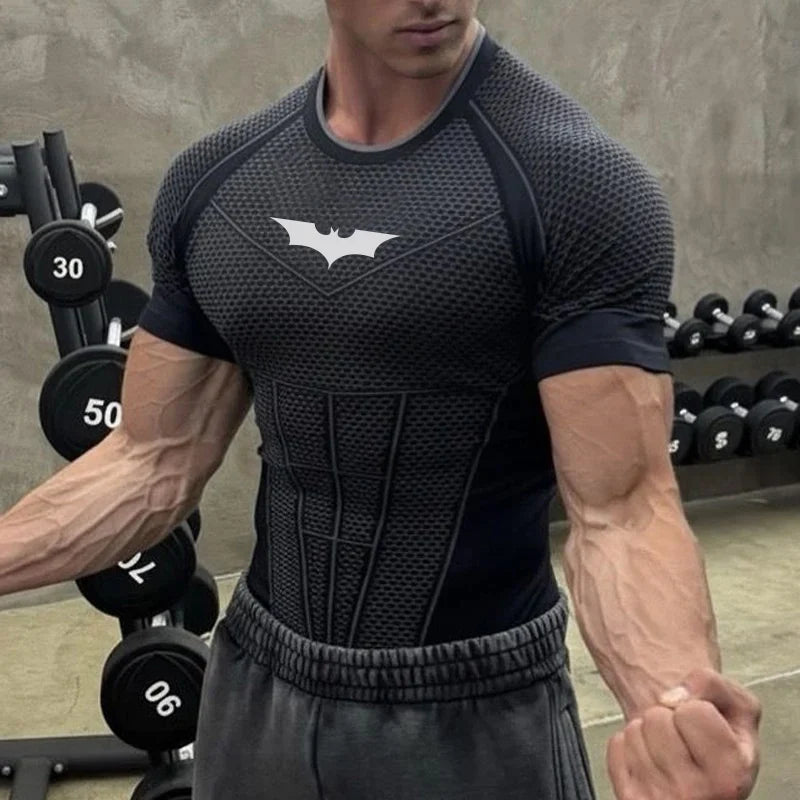 Fitted Crew Neck Short Sleeve Compression T Shirt
