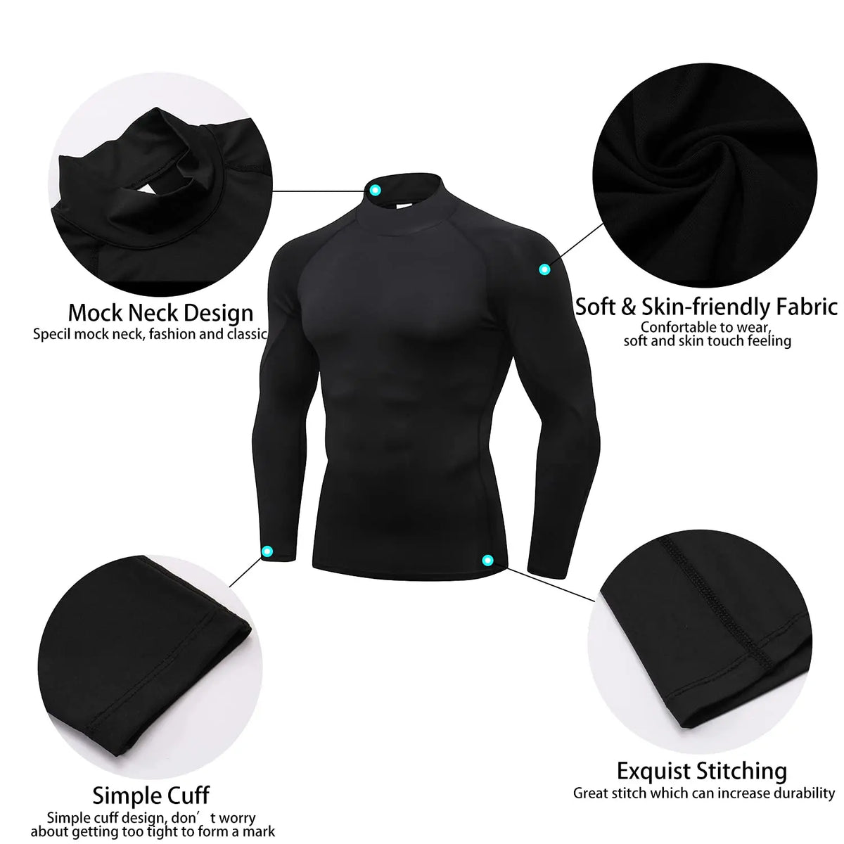 Fitted Crew Neck Long Sleeve Compression T Shirt