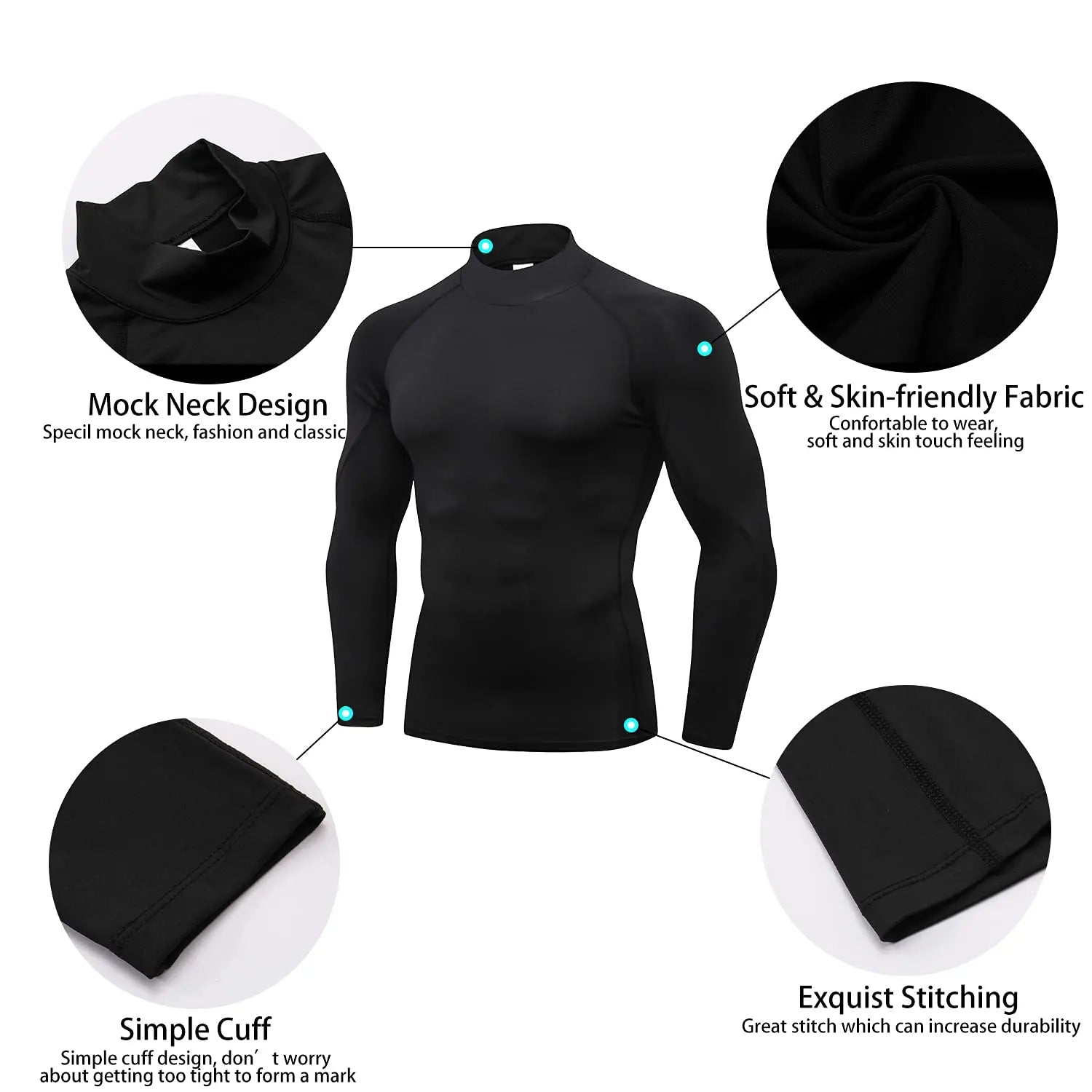 Fitted Crew Neck Long Sleeve Compression T Shirt