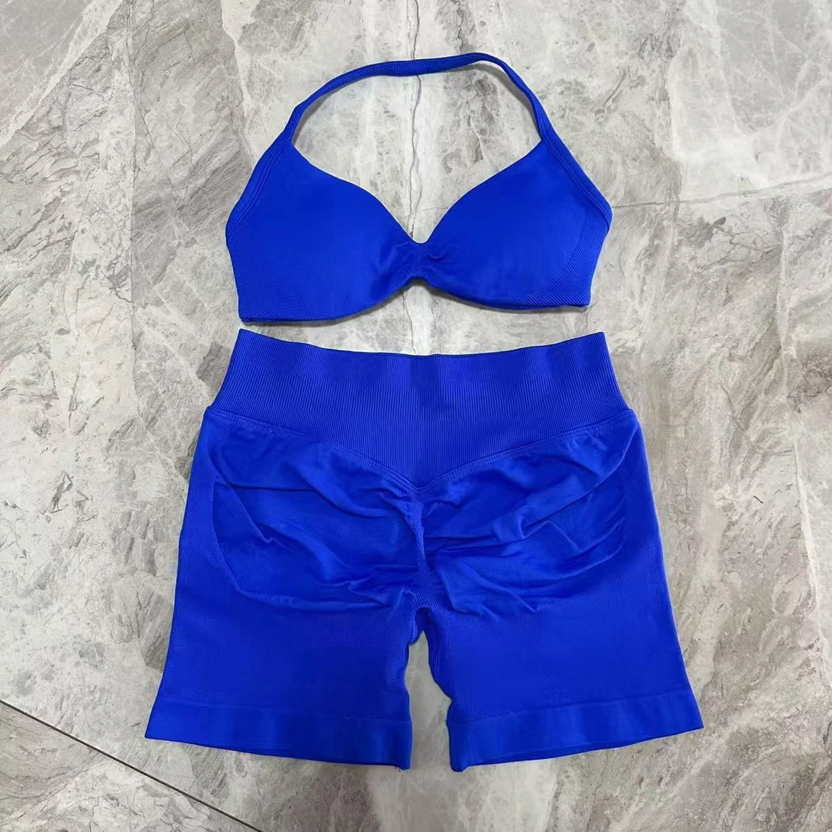 Women's Strappy Bra And Shorts Yoga Set For Workout Outfits