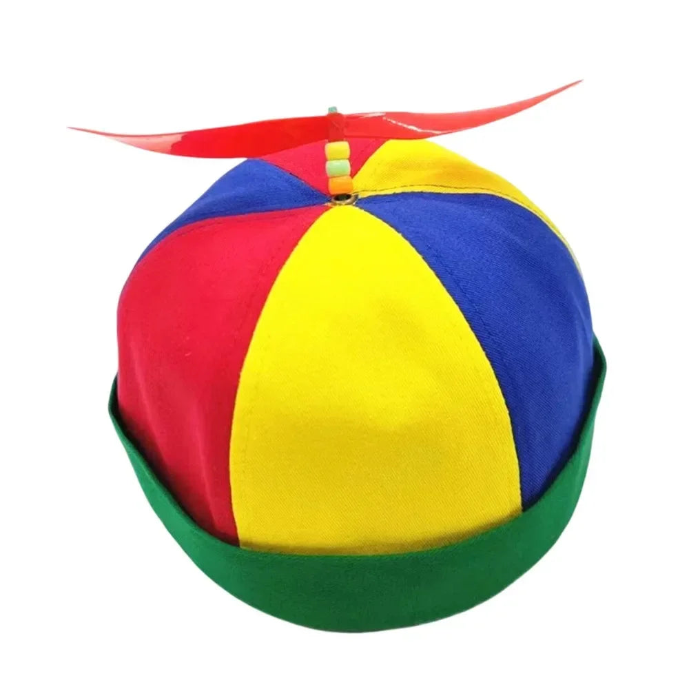 Color Block Baseball Cap with Decorative Top Propeller