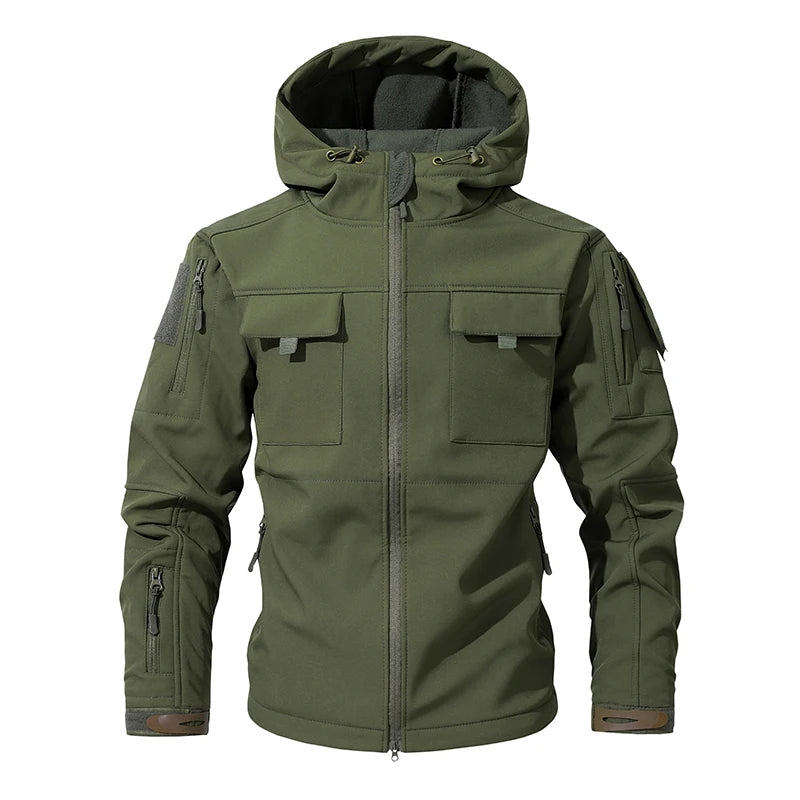 Men's Hooded Camouflage Softshell Jacket