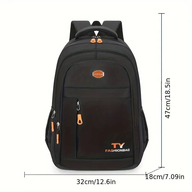 Multi Pocket Casual Backpack with Carry Handle and Shoulder Straps