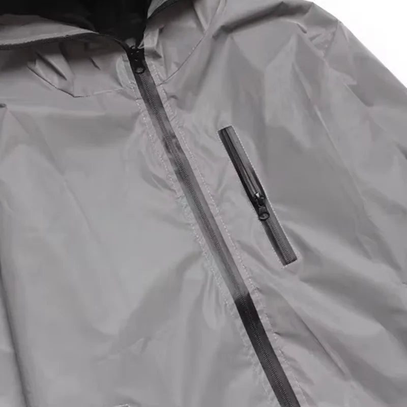 Hooded Long Sleeve Full Zip Casual Streetwear Jacket