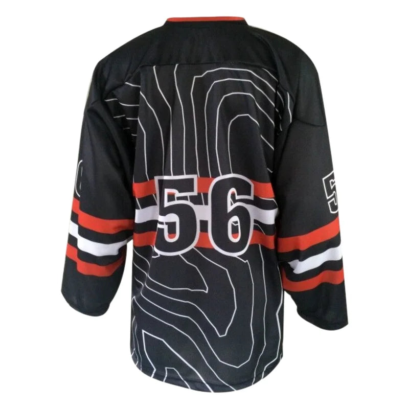 Black Gold Hockey Graphic Long Sleeve Jersey For Sports Outfits