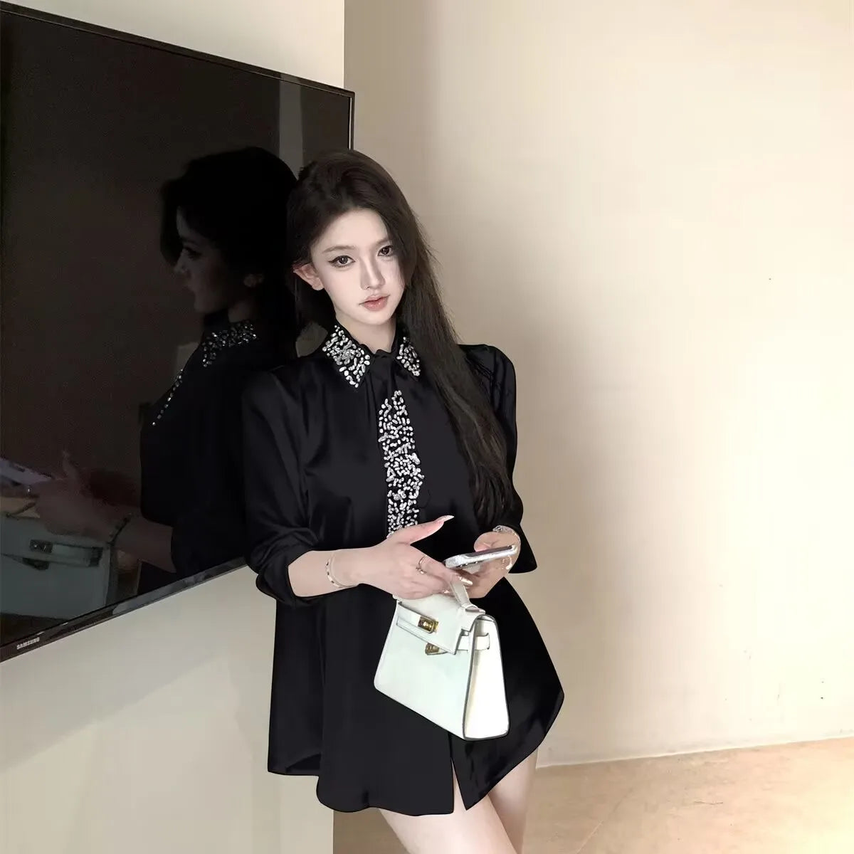 Women's Long Sleeve Button Front Shirt