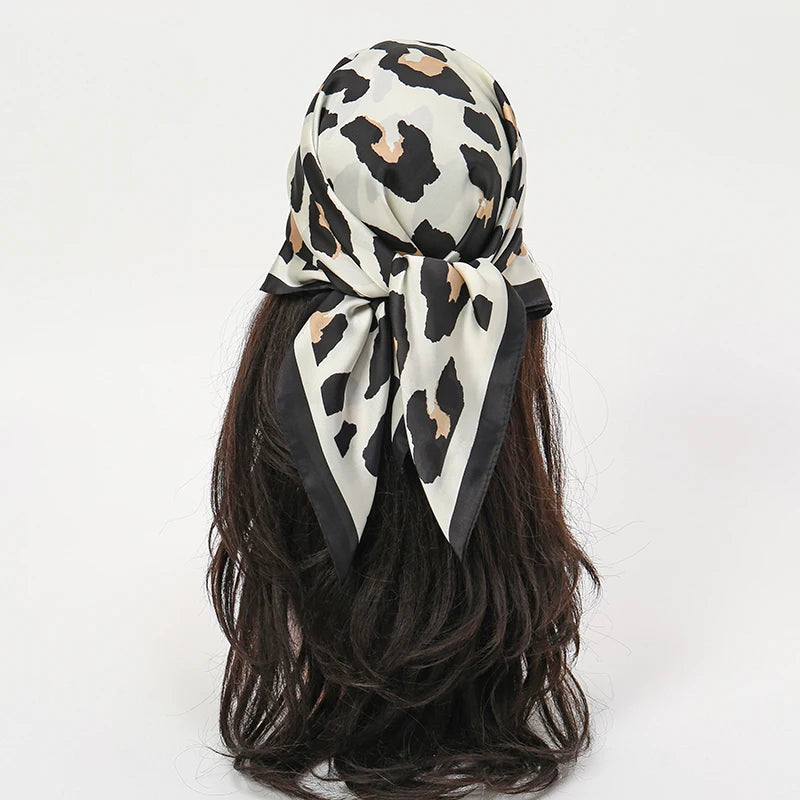 Floral Print Square Scarf for Head and Neck Styling
