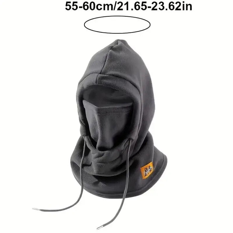 Unisex Hooded Winter Hat with Face Panel and Extended Neck Coverage