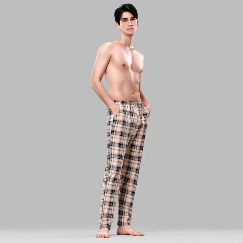 Men's Patterned Elastic Waist Straight Leg Pajama Lounge Pants