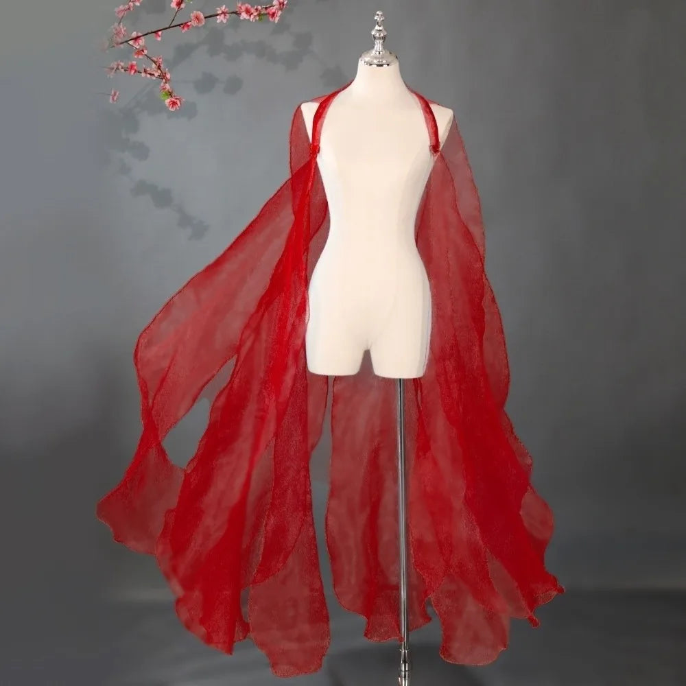 Long Sheer Shoulder Strap Cape for Layering over Outfits