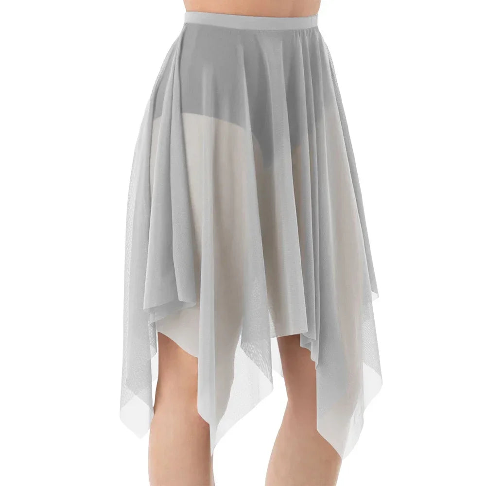 Handkerchief Hem Mesh Ballet Skirt with Child and Adult Size Options