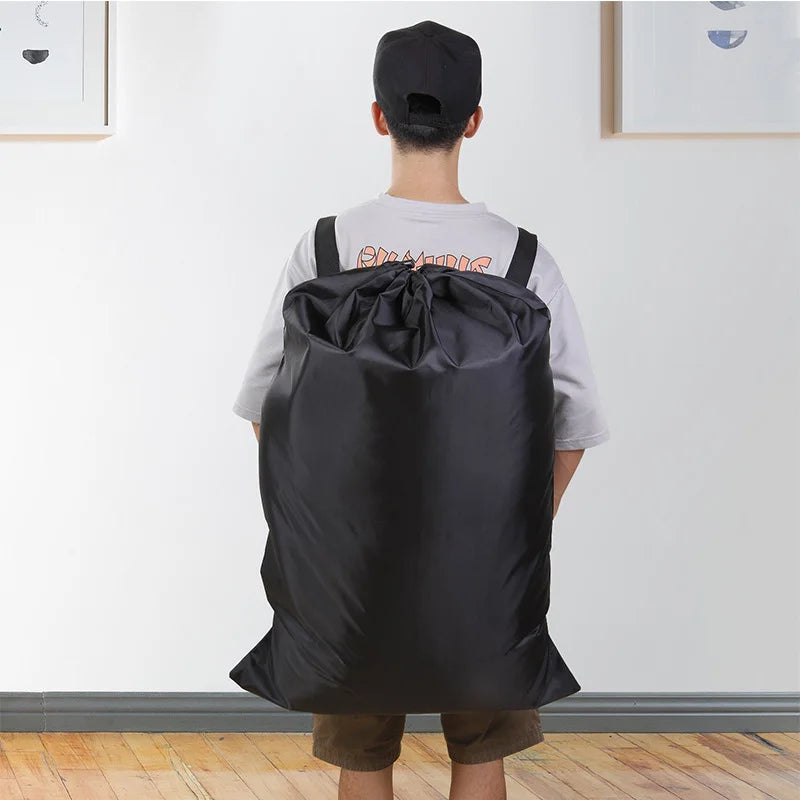 Drawstring Laundry Backpack for Travel and Dorm Clothing Storage Needs