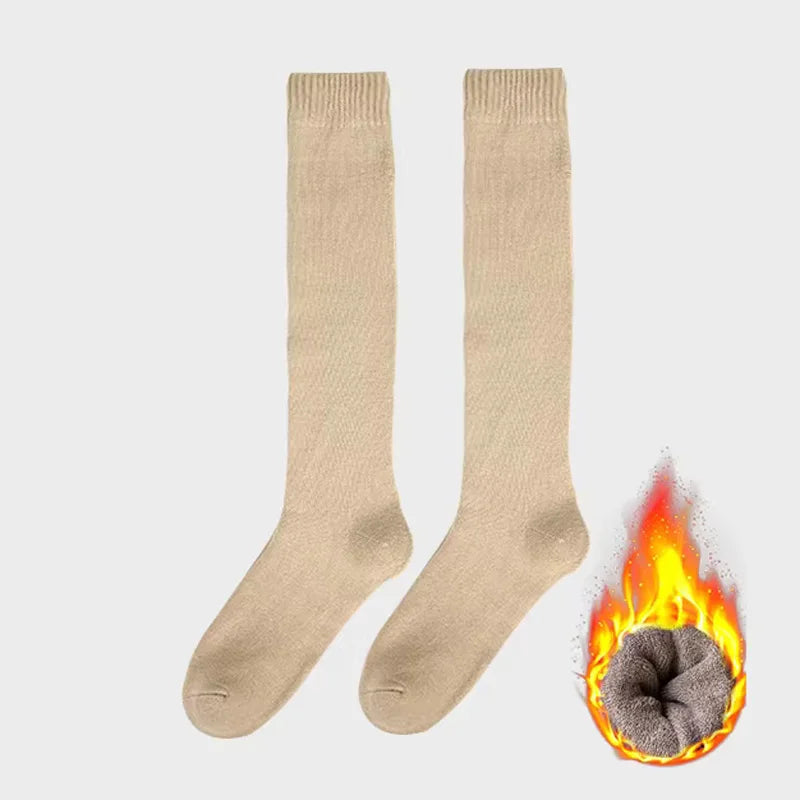 Solid Knee High Socks with Long Knit Shape
