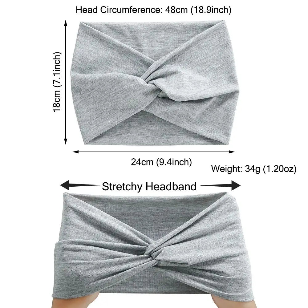 Wide Twist Front Fabric Headband in Solid and Printed Styles