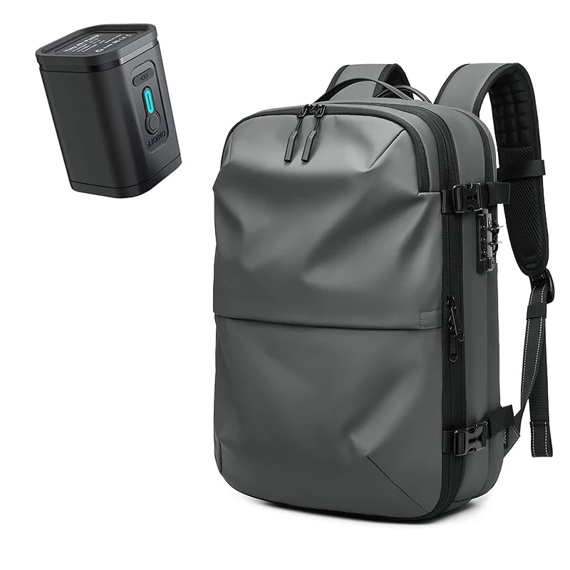 Vacuum Compression Travel Backpack with Separately Labelled Pump and Bag Options