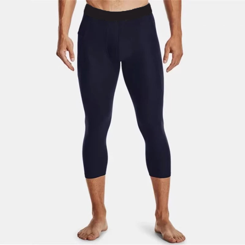 Men's Cropped Training Leggings for Gym and Running